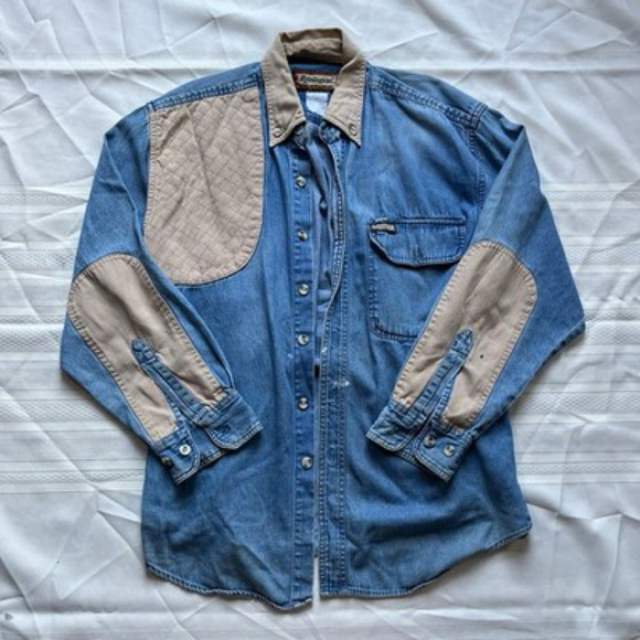 Remington Field Button Down Denim Men’s Medium Lightweight Shooting Shirt - Picture 1 of 10